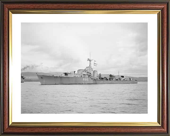HMS Cambrian (R85) Royal Navy C Class Destroyer Port Side View Photo Print Wall Art Decor Posters, Prints, & Visual Artwork Hampshire Prints 10 x 8 Classic Frame Yes