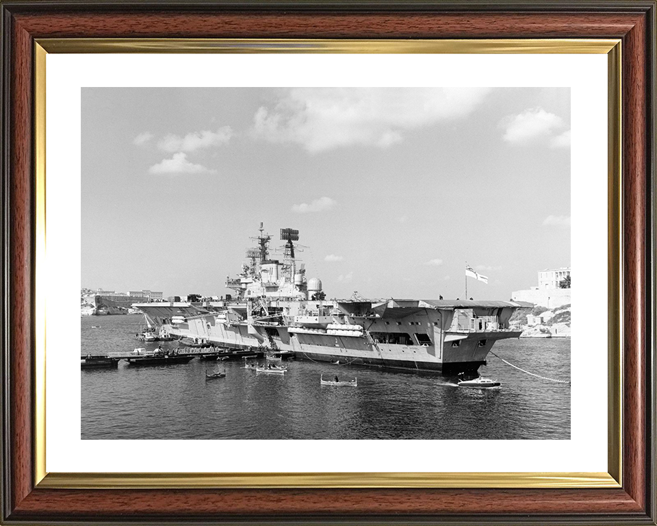 HMS Ark Royal (R09) Royal Navy Audacious Class Aircraft Carrier Alongside Photo Print Wall Art Decor Posters, Prints, & Visual Artwork Hampshire Prints 10 x 8 Classic Frame Yes