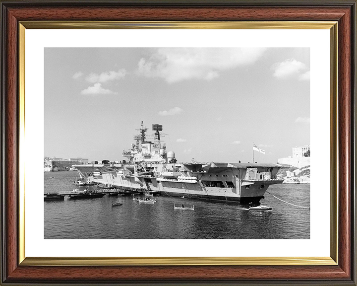 HMS Ark Royal (R09) Royal Navy Audacious Class Aircraft Carrier Alongside Photo Print Wall Art Decor Posters, Prints, & Visual Artwork Hampshire Prints 10 x 8 Classic Frame Yes
