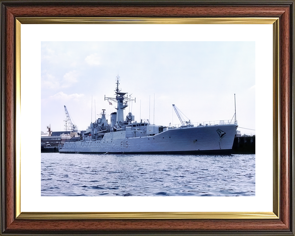 HMS Berwick (F115) Photo Print - Portsmouth 1983 - Royal Navy Rothesay Class Frigate Hampshire Prints 10 x 8 Classic Frame Yes