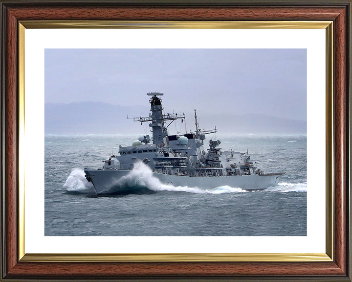 HMS Portland (F79) Photo Print - Breaking Waves - Royal Navy Type 23 Frigate Hampshire Prints 10 x 8 Classic Frame Yes