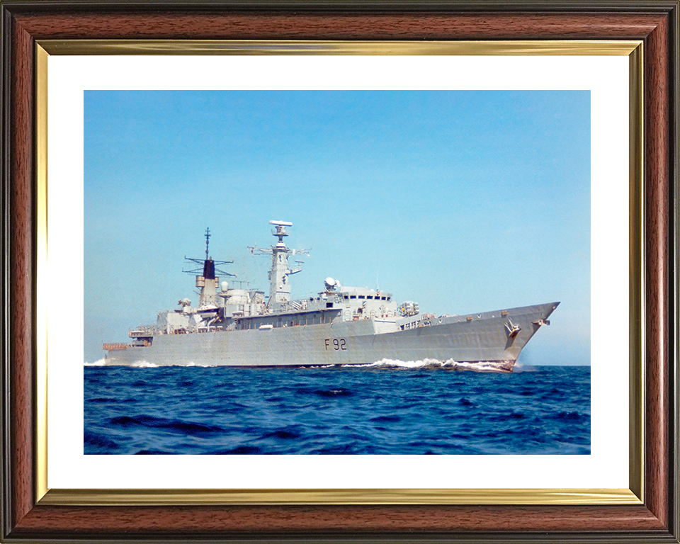 HMS Boxer (F92) Royal Navy Type 22 Frigate Low Starboard View Photo Print Wall Art Decor Posters, Prints, & Visual Artwork Hampshire Prints 10 x 8 Classic Frame Yes