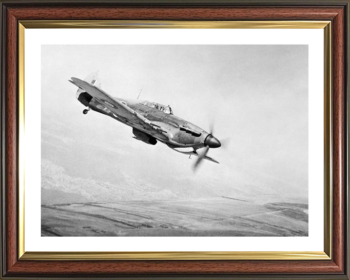 RAF Hawker Hurricane Mark IIC in Flight 1945 Photo Print - Royal Air Force Aircraft Posters, Prints, & Visual Artwork Hampshire Prints 10 x 8 Classic Frame Yes