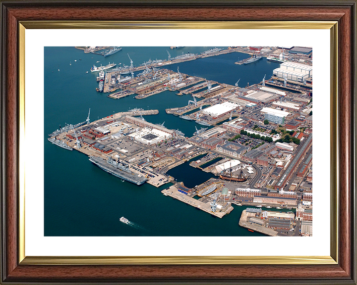 HMNB Portsmouth Photo Print - From the air 2005 - Dockyard Hampshire Prints 10 x 8 Classic Frame Yes