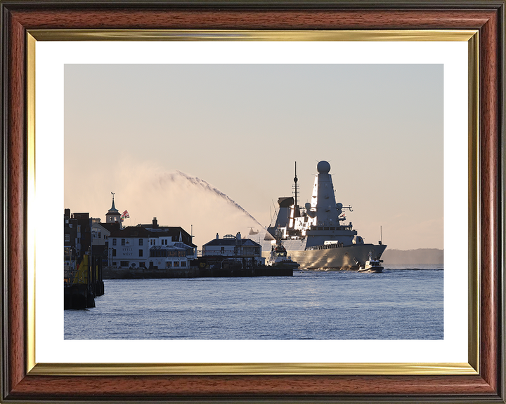 HMS Dauntless (D33) Photo Print - Homecoming 2025 - Royal Navy Type 45 Destroyer Posters, Prints, & Visual Artwork Hampshire Prints 11.7 x 8.3 (A4) Classic Frame Yes