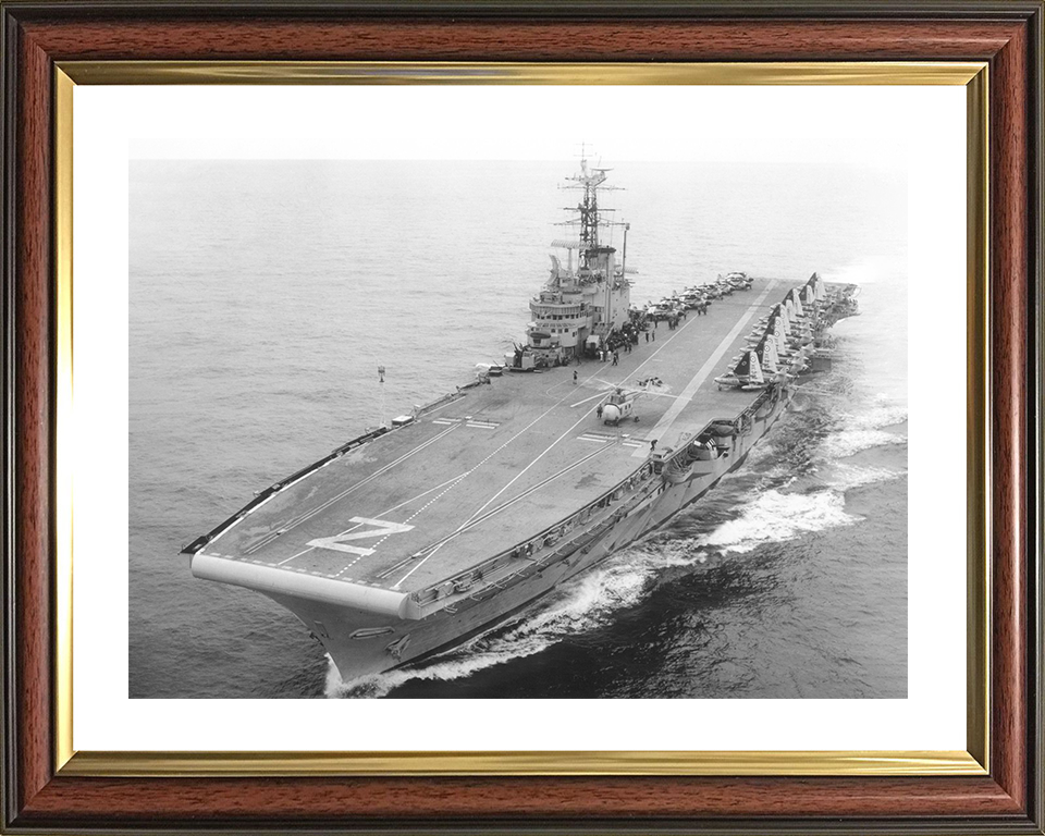 HMS Albion (R07) Royal Navy Centaur Class Carrier Underway Photo Print Wall Art Naval Decor Posters, Prints, & Visual Artwork Hampshire Prints 10 x 8 Classic Frame Yes
