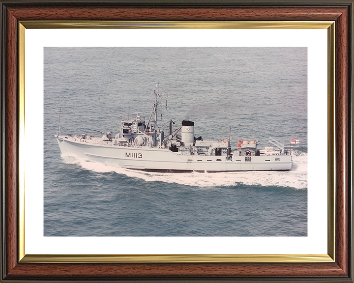 HMS Brereton (M1113) Royal Navy Ton Class Minesweeper Port Beam View Photo Print Wall Art Decor Posters, Prints, & Visual Artwork Hampshire Prints 10 x 8 Classic Frame Yes