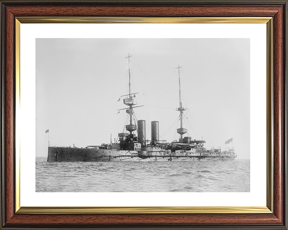 HMS Albemarle (1901) Royal Navy Pre Dreadnought Battleship Port Side View Photo Print Wall Art Naval Decor Posters, Prints, & Visual Artwork Hampshire Prints 10 x 8 Classic Frame Yes