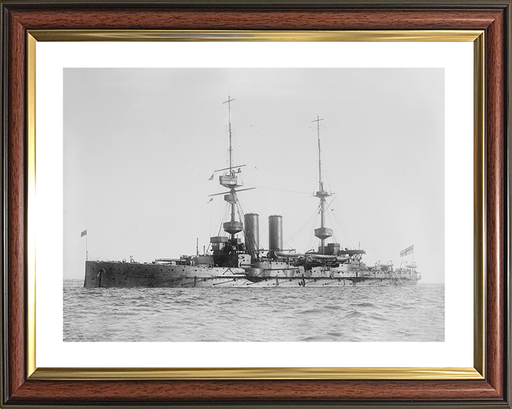 HMS Albemarle (1901) Royal Navy Pre Dreadnought Battleship Port Side View Photo Print Wall Art Naval Decor Posters, Prints, & Visual Artwork Hampshire Prints 10 x 8 Classic Frame Yes