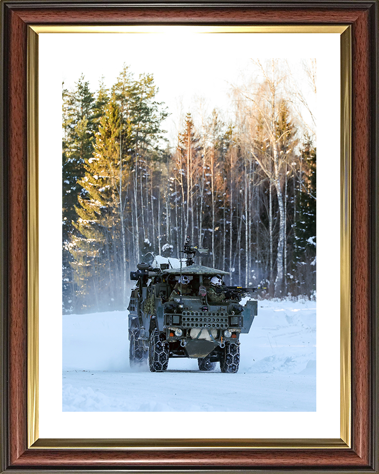 British Army Soldier operating a Jackal 2 Vehicle in the Snow Photo Print Wall Art Military Decor Posters, Prints, & Visual Artwork Hampshire Prints 10 x 8 Classic Frame Yes