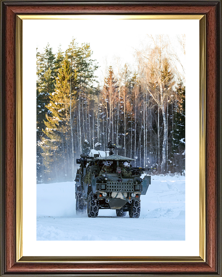 British Army Soldier operating a Jackal 2 Vehicle in the Snow Photo Print Wall Art Military Decor Posters, Prints, & Visual Artwork Hampshire Prints 10 x 8 Classic Frame Yes