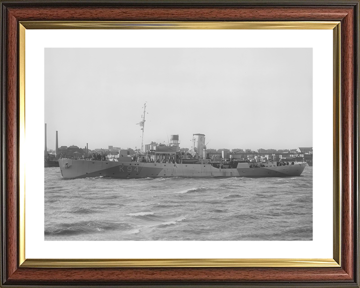 HMS Columbine (K94) Royal Navy Flower Class Corvette Port Side View Photo Print Wall Art Decor Posters, Prints, & Visual Artwork Hampshire Prints 10 x 8 Classic Frame Yes