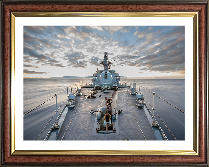HMS Northumberland (F238) Photo Print - Forecastle - Royal Navy Type 23 Frigate Hampshire Prints 10 x 8 Classic Frame Yes