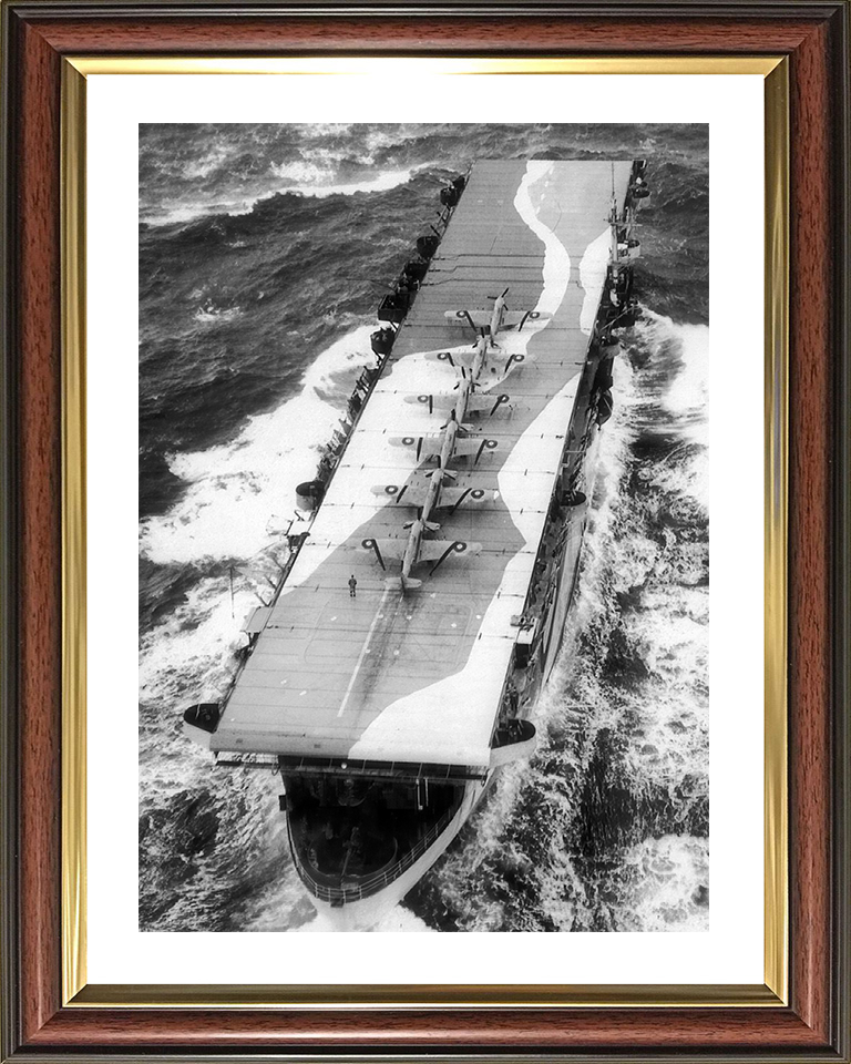 HMS Avenger (D14) Photo Print - At Sea 1942 - Royal Navy Aircraft Carrier Hampshire Prints 10 x 8 Classic Frame Yes