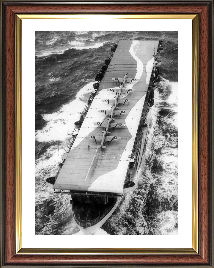 HMS Avenger (D14) Photo Print - At Sea 1942 - Royal Navy Aircraft Carrier Hampshire Prints 10 x 8 Classic Frame Yes