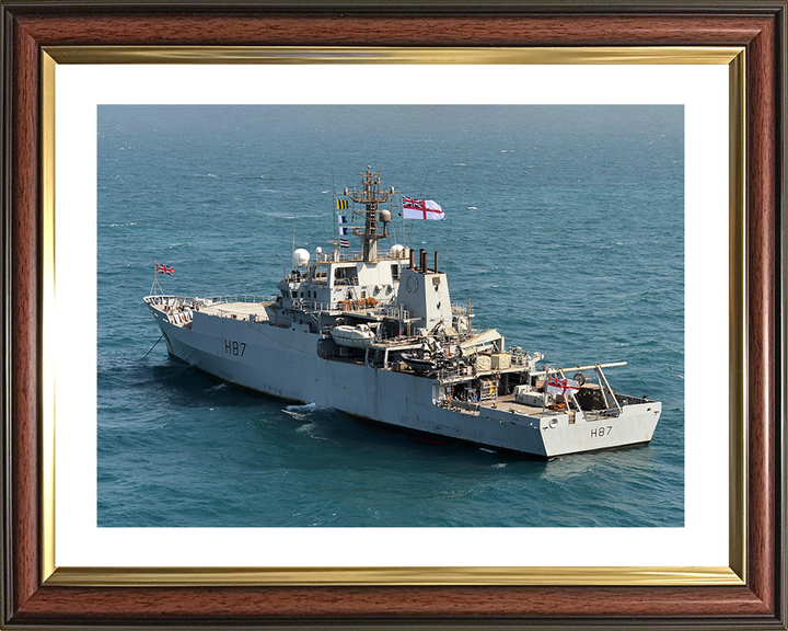 HMS Echo (H87) Royal Navy Echo Class Survey Vessel Sat At Anchor Photo Print Wall Art Decor Posters, Prints, & Visual Artwork Hampshire Prints 10 x 8 Classic Frame Yes