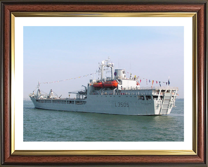 RFA Sir Tristram (L3505) Photo Print - Port Quarter View - Royal Fleet Auxiliary Round Table Class Ship Hampshire Prints 10 x 8 Classic Frame Yes