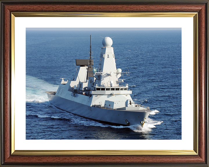 HMS Daring (D32) Royal Navy Type 45 Destroyer Starboard Bow View Photo Print Wall Art Decor Posters, Prints, & Visual Artwork Hampshire Prints 10 x 8 Classic Frame Yes