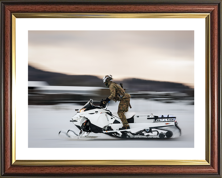 Royal Marine Commando Rides a Snowmobile Norway 2026 Photo Print 45 Commando Wall Art Military Decor Posters, Prints, & Visual Artwork Hampshire Prints 10 x 8 Classic Frame Yes