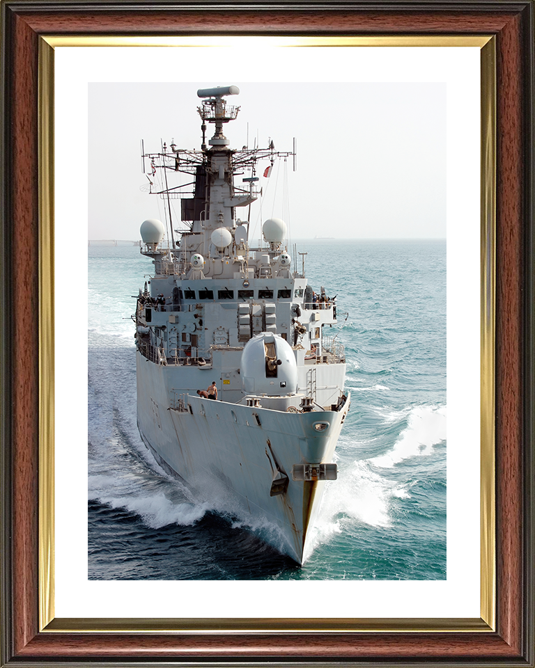 HMS Chatham (F87) Royal Navy Type 22 Frigate Bow View Portrait Photo Print Wall Art Decor Posters, Prints, & Visual Artwork Hampshire Prints 10 x 8 Classic Frame Yes