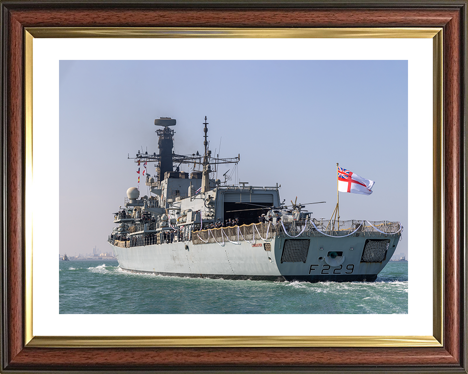 HMS Lancaster (F229) Photo Print - Paying Off 2025 - Royal Navy Type 23 Frigate Posters, Prints, & Visual Artwork Hampshire Prints 10 x 8 Classic Frame Yes