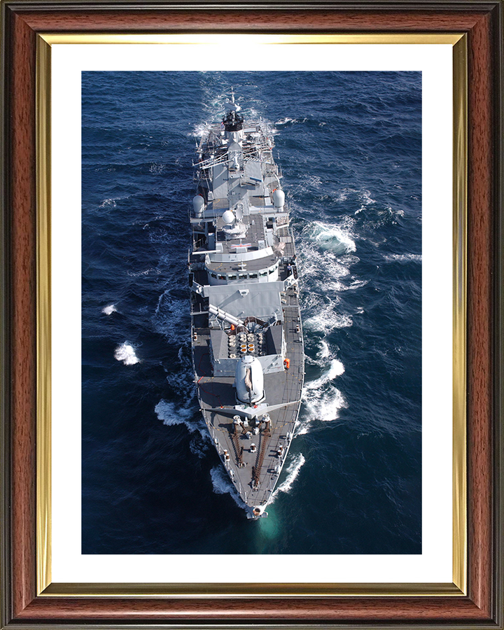 HMS Argyll (F231) Photo Print - From Above 2004 - Royal Navy Type 23 Frigate Posters, Prints, & Visual Artwork Hampshire Prints 10 x 8 Classic Frame Yes