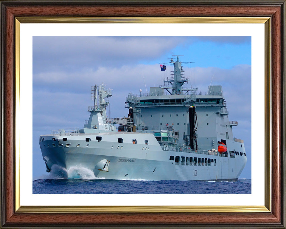 RFA Tidespring (A136) Photo Print - Port Bow View at Sea - Royal Fleet Auxiliary Tide Class Tanker Hampshire Prints 10 x 8 Classic Frame Yes