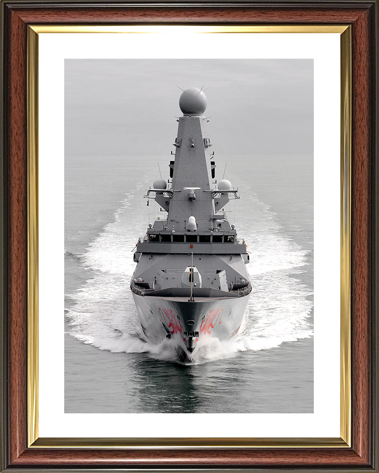 HMS Dragon (D35) Photo Print - Bow View 2011 - Royal Navy Type 45 Destroyer Hampshire Prints 10 x 8 Classic Frame Yes