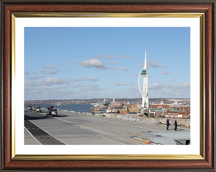 HMS Prince of Wales (R09) Photo Print - Spinnaker Tower - Royal Navy Queen Elizabeth Class Aircraft Carrier Hampshire Prints 10 x 8 Classic Frame Yes