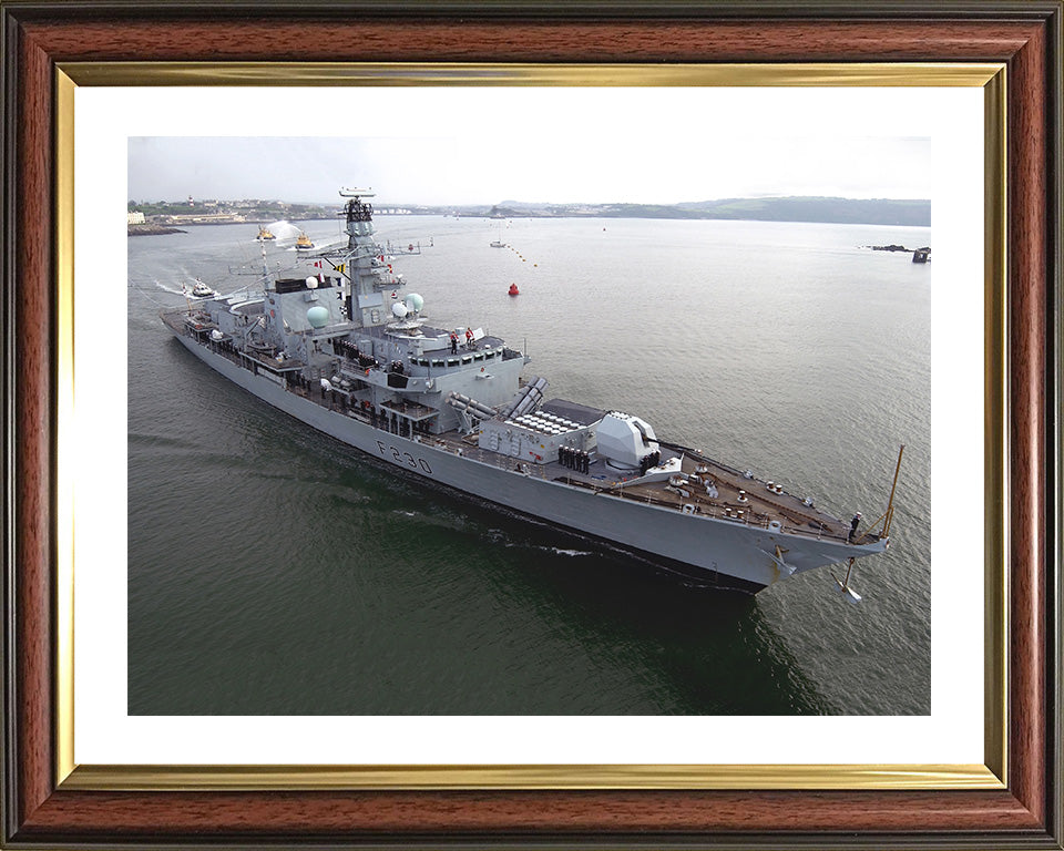 HMS Norfolk (F230) Photo Print - Entering Harbour - Royal Navy Type 23 Frigate Hampshire Prints 10 x 8 Classic Frame Yes