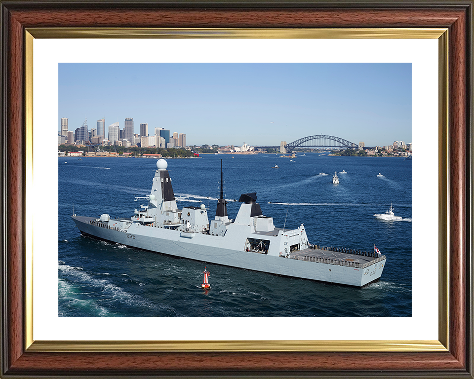 HMS Daring (D32) Royal Navy Type 45 Destroyer Sydney Harbour 2013 Photo Print Wall Art Decor Posters, Prints, & Visual Artwork Hampshire Prints 10 x 8 Classic Frame Yes