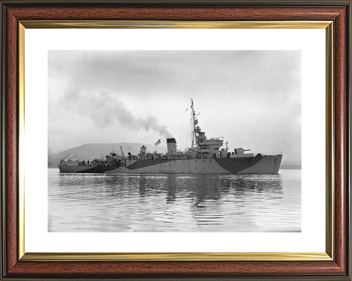 HMS Rinaldo J225 Royal Navy Algerine class minesweeper Photo Print or Framed Print - Hampshire Prints