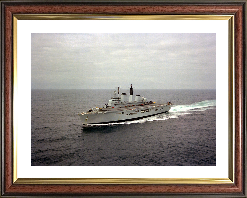 HMS Invincible (R05) Photo Print - At Sea 1982 - Royal Navy Invincible Class Aircraft Carrier Hampshire Prints 10 x 8 Classic Frame Yes