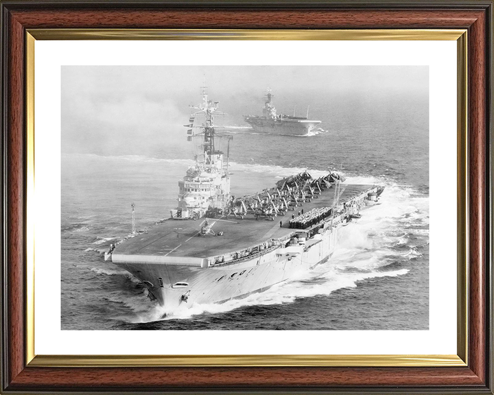 HMS Centaur (R06) Royal Navy Centaur Class Carrier Port Bow View Photo Print Wall Art Decor Posters, Prints, & Visual Artwork Hampshire Prints 10 x 8 Classic Frame Yes