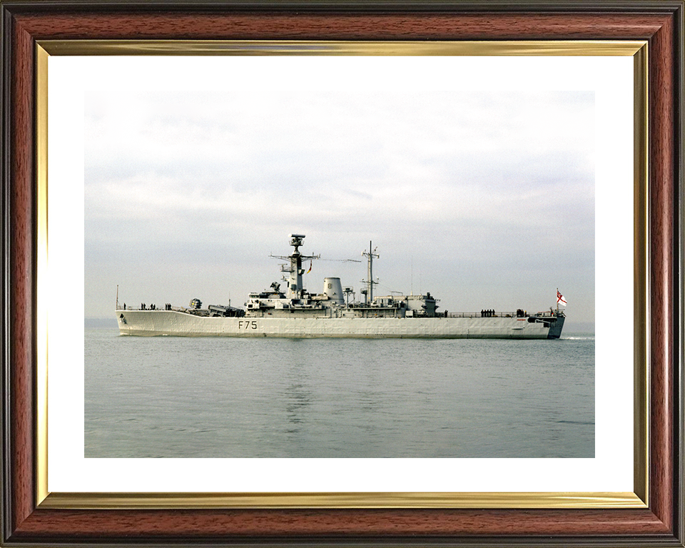 HMS Charybdis (F75) Royal Navy Leander Class Frigate Port Beam View Photo Print Wall Art Decor Posters, Prints, & Visual Artwork Hampshire Prints 10 x 8 Classic Frame Yes