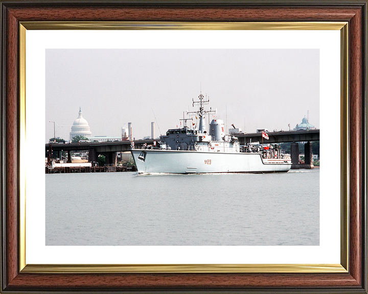 HMS Brecon (M29) Royal Navy Hunt Class Mine Warfare Vessel Washington DC Photo Print Wall Art Decor Posters, Prints, & Visual Artwork Hampshire Prints 10 x 8 Classic Frame Yes