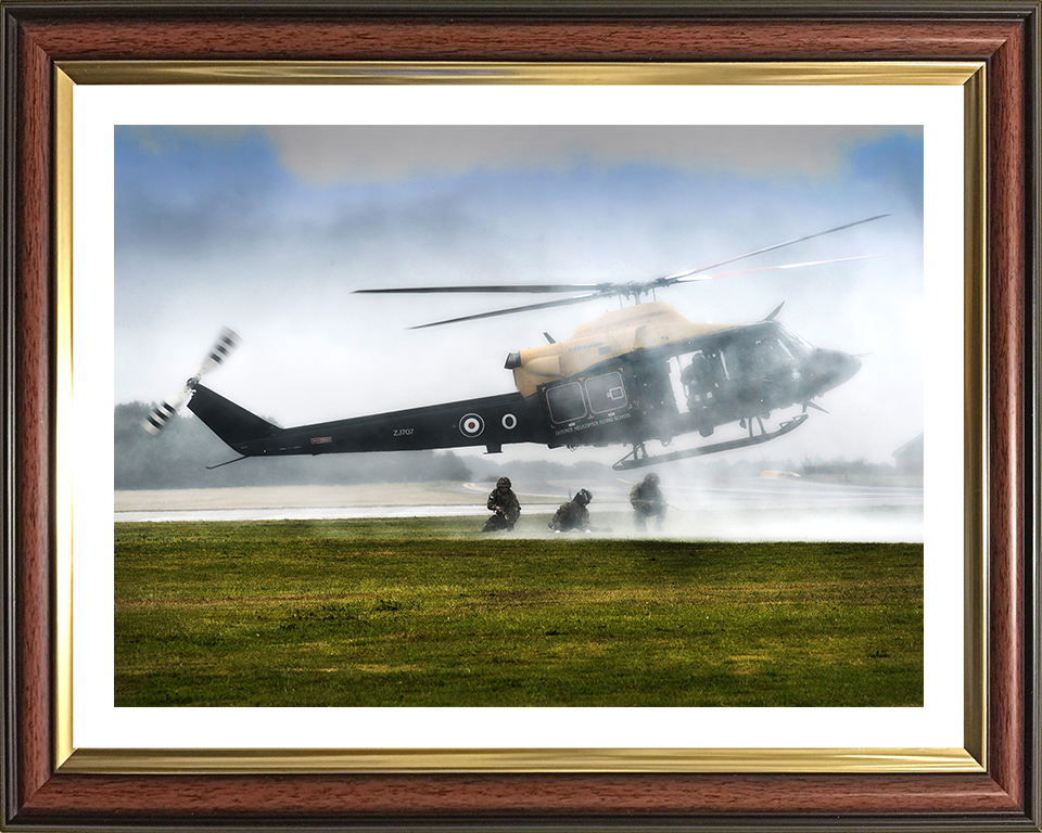 RAF Twin Engined Griffin Helicopter Photo Print - Royal Air Force Aircraft Hampshire Prints 10 x 8 Classic Frame Yes