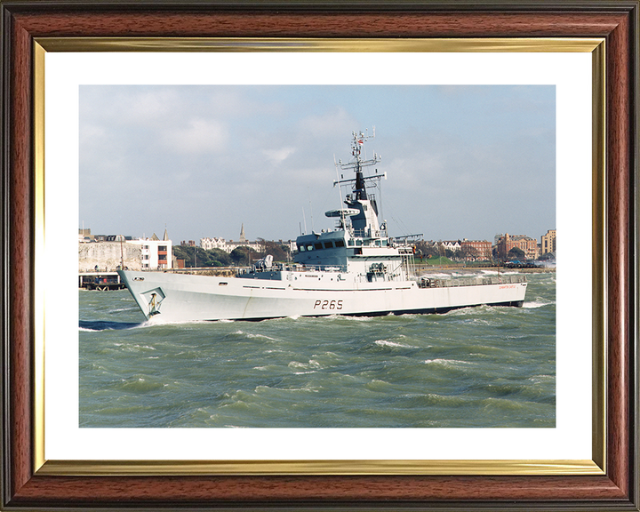 HMS Dumbarton Castle (P265) Royal Navy Castle Class Patrol Vessel Portsmouth Photo Print Wall Art Decor Posters, Prints, & Visual Artwork Hampshire Prints 10 x 8 Classic Frame Yes