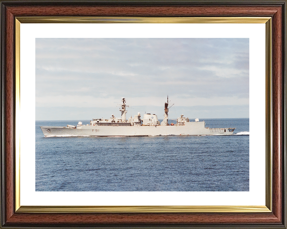 HMS Brazen (F91) Royal Navy Type 22 Frigate Port Beam View Photo Print Wall Art Decor Posters, Prints, & Visual Artwork Hampshire Prints 10 x 8 Classic Frame Yes