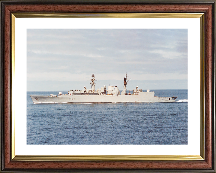 HMS Brazen (F91) Royal Navy Type 22 Frigate Port Beam View Photo Print Wall Art Decor Posters, Prints, & Visual Artwork Hampshire Prints 10 x 8 Classic Frame Yes