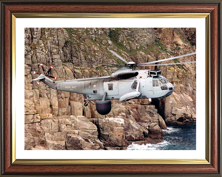 Sea King Mk.2 Airborne Early Warning Helicopter Photo Print - Royal Navy Aircraft Hampshire Prints 10 x 8 Classic Frame Yes