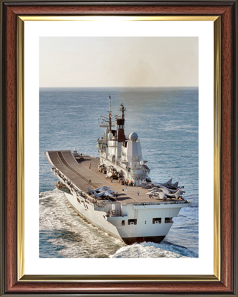 HMS Ark Royal (R07) Royal Navy Invincible Class Aircraft Carrier Stern View 2010 Photo Print Wall Art Decor Posters, Prints, & Visual Artwork Hampshire Prints 10 x 8 Classic Frame Yes