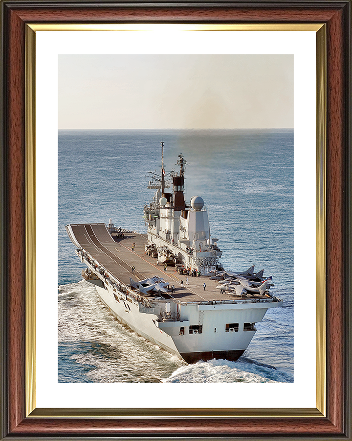 HMS Ark Royal (R07) Royal Navy Invincible Class Aircraft Carrier Stern View 2010 Photo Print Wall Art Decor Posters, Prints, & Visual Artwork Hampshire Prints 10 x 8 Classic Frame Yes