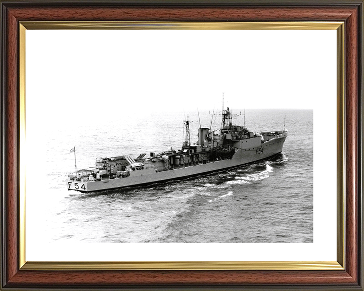 HMS Hardy (F54) Photo Print - Underway 1956 - Royal Navy Blackwood Class Frigate Posters, Prints, & Visual Artwork Hampshire Prints 10 x 8 Classic Frame Yes