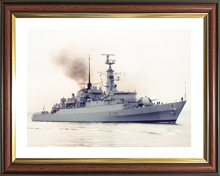 HMS Antelope (F170) Royal Navy Type 21 Frigate Starboard View in Colour Photo Print Wall Art Decor Posters, Prints, & Visual Artwork Hampshire Prints 10 x 8 Classic Frame Yes