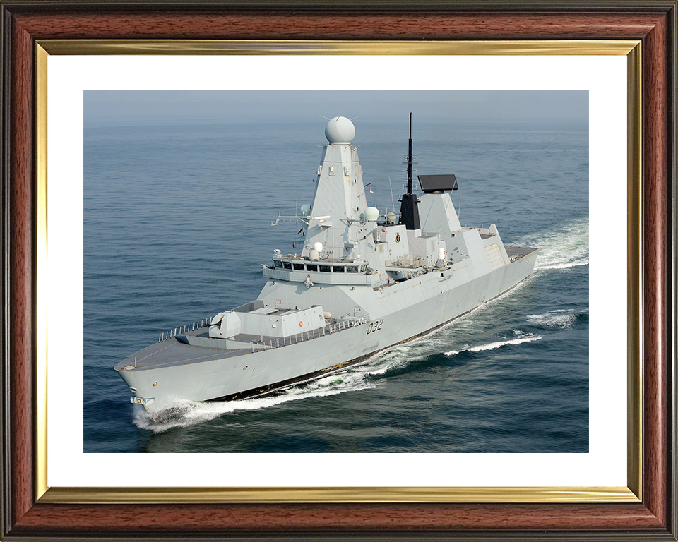 HMS Daring (D32) Royal Navy Type 45 Destroyer Underway Port Side View Photo Print Wall Art Decor Posters, Prints, & Visual Artwork Hampshire Prints 10 x 8 Classic Frame Yes