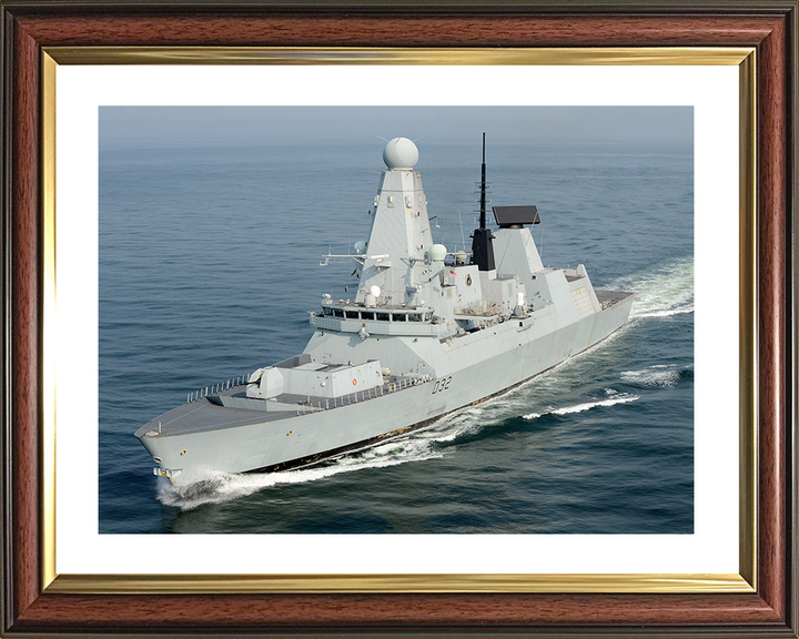 HMS Daring (D32) Royal Navy Type 45 Destroyer Underway Port Side View Photo Print Wall Art Decor Posters, Prints, & Visual Artwork Hampshire Prints 10 x 8 Classic Frame Yes