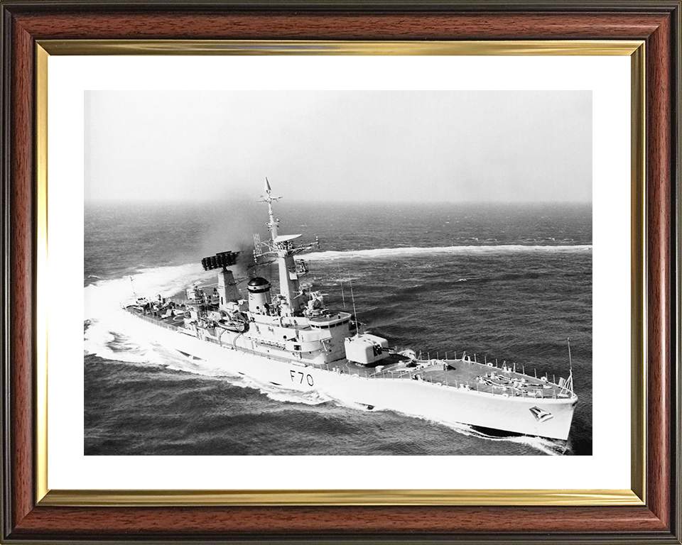 HMS Apollo (F70) Royal Navy Leander Class Frigate Hard Turn To Port Photo Print Wall Art Decor Posters, Prints, & Visual Artwork Hampshire Prints 10 x 8 Classic Frame Yes