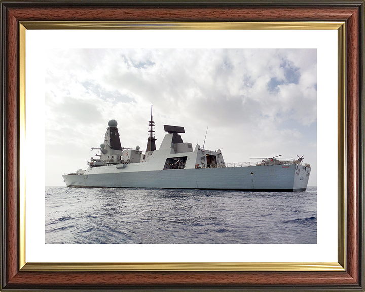 HMS Duncan (D37) Royal Navy Type 45 Destroyer With Helicopter on Deck Photo Print Wall Art Decor Posters, Prints, & Visual Artwork Hampshire Prints 10 x 8 Classic Frame Yes