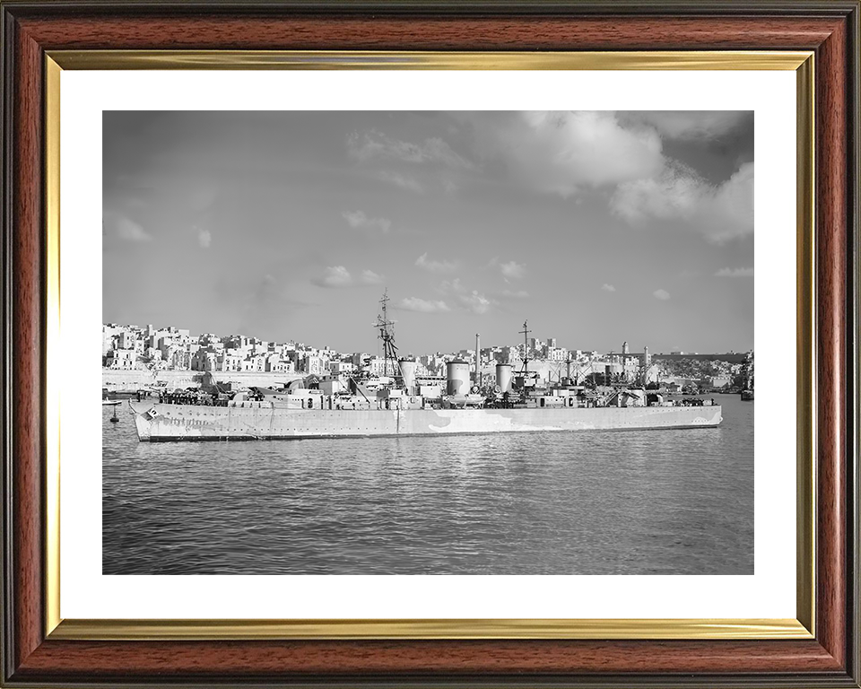 HMS Welshman Photo Print - Valletta 1942 - Royal Navy Abdiel Class Minelayer Posters, Prints, & Visual Artwork Hampshire Prints 10 x 8 Classic Frame Yes